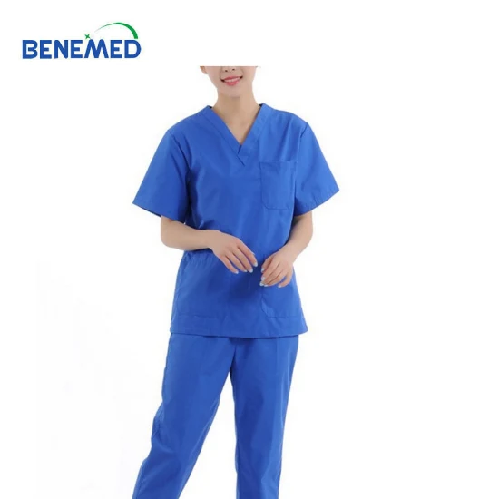 L'uniforme medica divisa con scollo a V Scrub imposta l'uniforme ospedaliera antirughe unisex