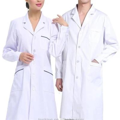 L'abito uniforme bianco da infermiera progetta abiti da lavoro personalizzati per scienziati da laboratorio per ospedali