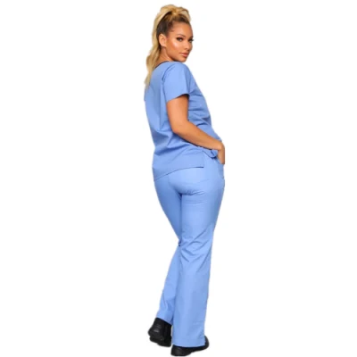 Vendita calda uniformi da medico scrub infermieristico medico uniforme clinica scrub set top a maniche corte + pantaloni uniformi